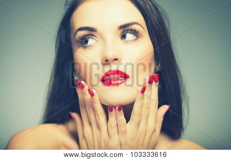 Beauty Portrait Retro Looking Colors