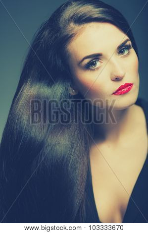 Beauty Portrait Retro Looking Colors