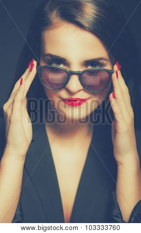 Beauty Portrait Retro Looking Colors