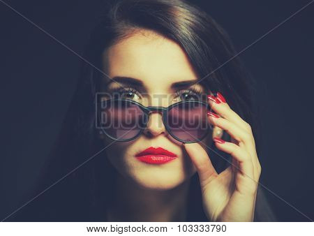 Beauty Portrait Retro Looking Colors
