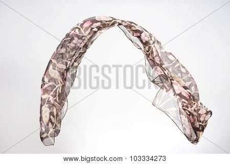 Abstract Pieces Of Fabric Flying, Studio Shot , Scarf Motion