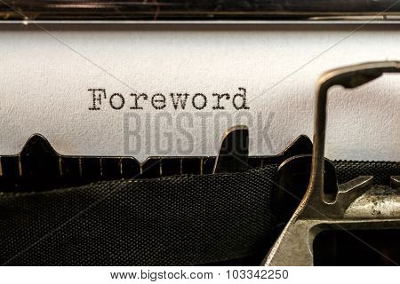Foreword Text Written By Old Typewriter