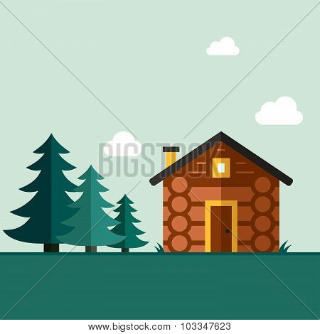 Wooden House Building
