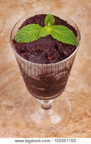 Acai Pulp In Glass With Fresh Mint