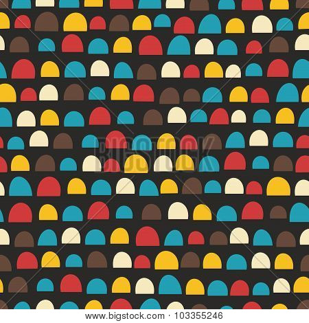 Retro seamless pattern with half of circles.