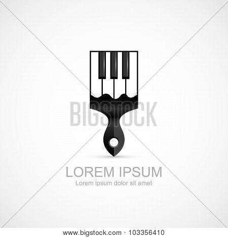 Paintbrush with piano keys instead of bristles