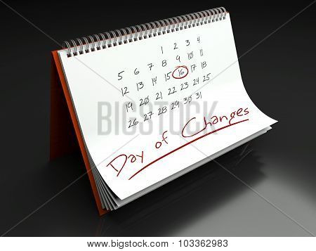 Day Of Changes Important, Calendar Concept