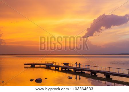 Sunset over water