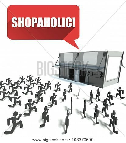 Shopaholic, Crowd Of People Running For Shopping