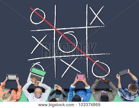 Leisure Game Tic Tac Toe Competition Challenge Winner Concept