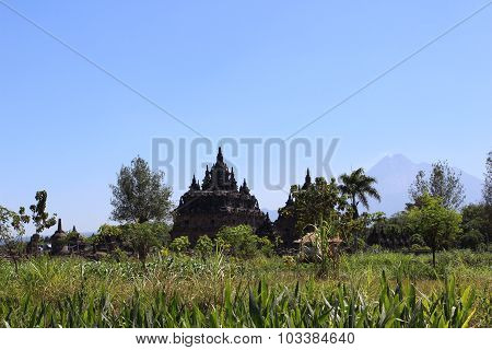 Budhism Temple And Statue in Jogja Indonesia