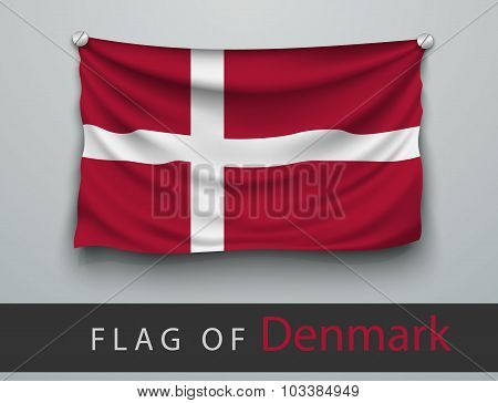 Flag Of Denmark Battered, Hung On The Wall