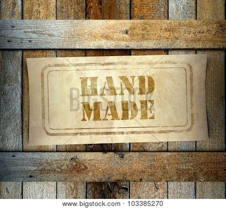 Stamp Hand Made Label Old Wooden Box