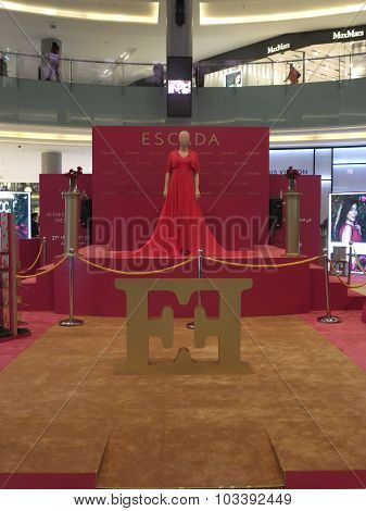 Escada exhibit near Fashion Avenue at Dubai Mall in the UAE