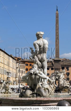 Fontana Del Moro, Piazza Navona, Rome, Italy