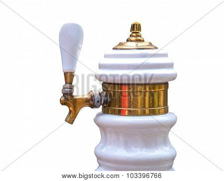 Close-up Of The Beer Pipes Isolate On White Background