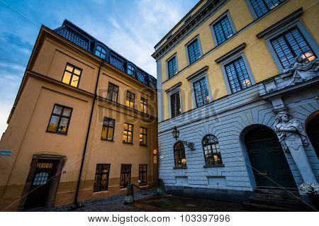 Buildings On Slottsbacken, In Glama Stan, Stockholm, Sweden.