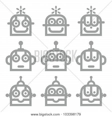 Logo symbol robot silver head