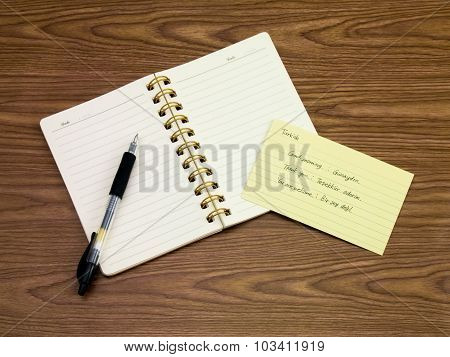 Turkish; Learning New Language Writing Words On The Notebook