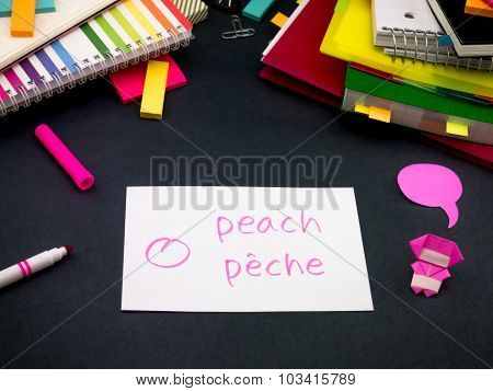 Learning New Language Making Original Flash Cards; French