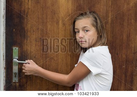 Nervous Child Coming Home Afraid Of Family Relationship