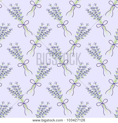 Lavender. Seamless pattern with flowers. Hand-drawn original floral background.