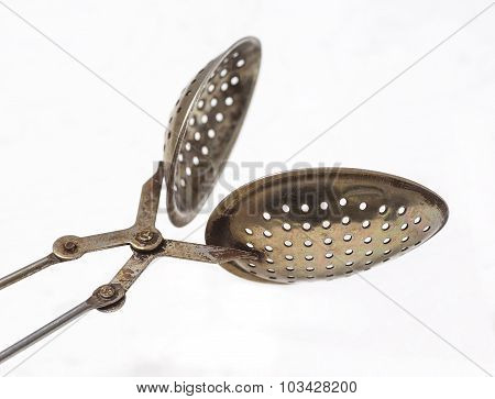 Spoon, Strainer For Brewing Tea. Open