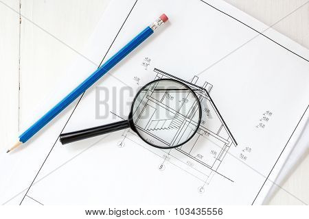 Drawings With Pencil And Magnifier