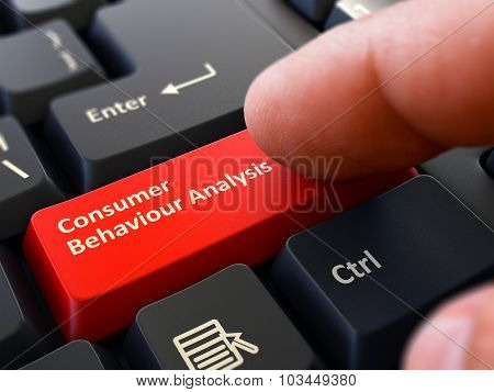 Finger Presses Red Keyboard Button Consumer Behaviour Analysis.