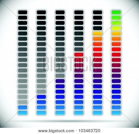 Color Coded Progress, Level Indicator With Units.