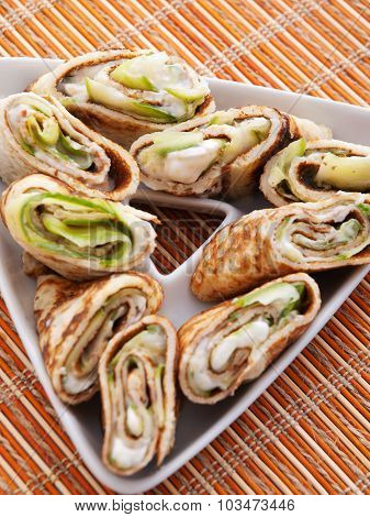 Cavier Wraps With Cucumber