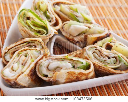 Cavier Wraps With Cucumber