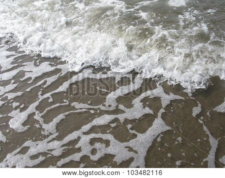 Beach wave closeup