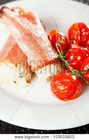 White Fish Wrapped In Bakon