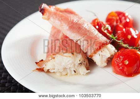 White Fish Wrapped In Bakon