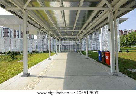 Pedestrian walkway at Ara Damansara Mosque in Selangor, Malaysia