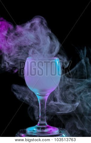 Purple Smoke In A Glass. Halloween.