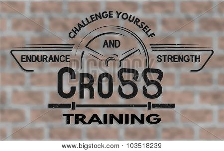 Cross training emblem in vintage style.