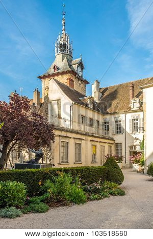 Museum Of Dali With Clock Tower In Beaune