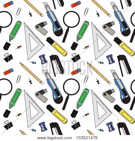 Stationery tools vector pattern