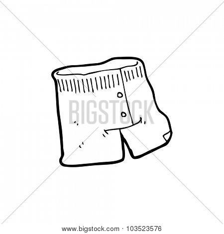 simple black and white line drawing cartoon  underwear