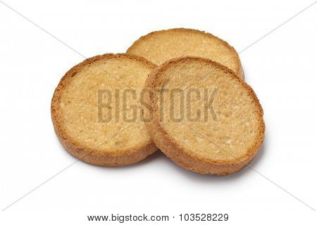 Plain dutch beschuit on white background