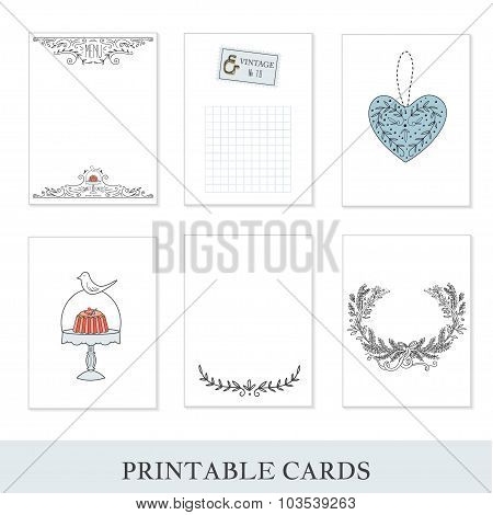 Set of 6 creative journaling cards.