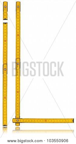 Font I And L - Old Yellow Meter Ruler