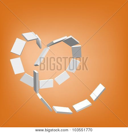 Bright orange geometric background with highlights and shadows in the arcade-style