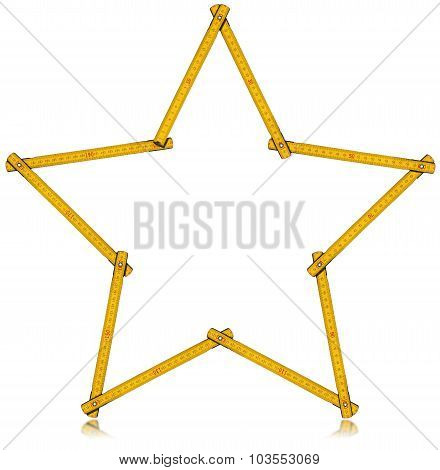 Wooden Folding Ruler Star Shaped