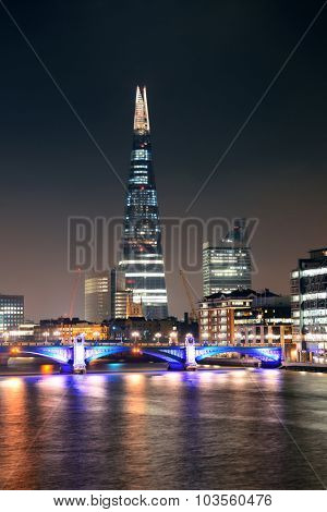 LONDON, UK - SEP 27: The Shard at night on September 27, 2013 in London, UK. the Shard is currently the tallest building in the European Union