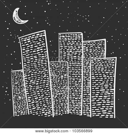 hand-drawn city