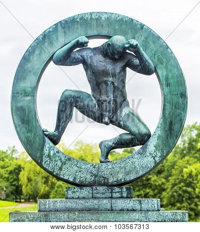 OSLO, NORWAY - JULY 07, 2015: Sculpture in Vigeland park Oslo.