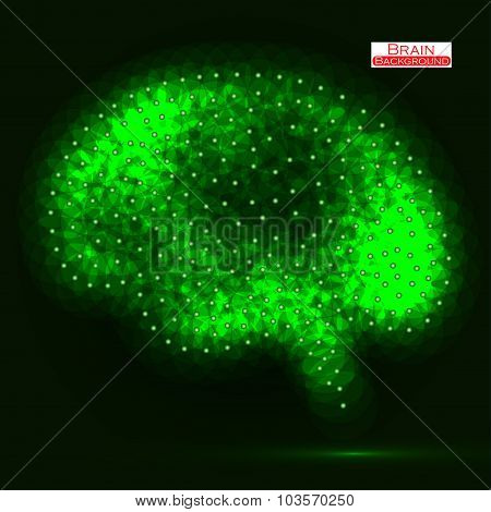 Neon brain. Vector illustration. Eps 10
